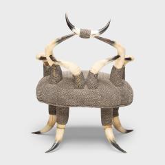 Sculptural Horn Chair with Footstool - 4180712