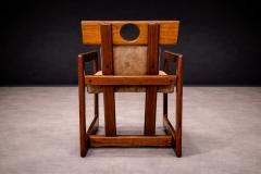 Sergio Rodrigues Cuiaba Dining Chair with Armrests in Hardwood Fabric Lot 672 - 4624615