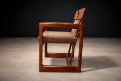 Sergio Rodrigues Cuiaba Dining Chair with Armrests in Hardwood Fabric Lot 672 - 4624616