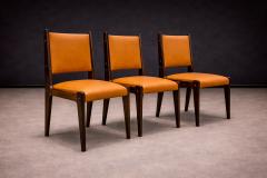 Sergio Rodrigues Dining Chairs in Rosewood Leather Sergio Rodrigues for Bloch Lot 291 883 - 4624606