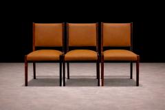 Sergio Rodrigues Dining Chairs in Rosewood Leather Sergio Rodrigues for Bloch Lot 291 883 - 4624609