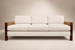 Sergio Rodrigues Sergio Rodrigues Millor Sofa in Rosewood Leather Textured Fabric 1960s - 4802216