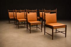 Sergio Rodrigues Set of 10 Cantu Dining Chairs by Sergio Rodrigues Rosewood Leather Lot 231A - 4624618