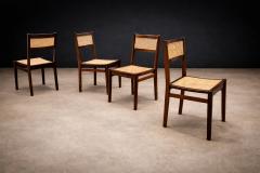 Set of 4 Dining Chairs in Rosewood Cane Unknown 1960s Lot 708 - 4624319