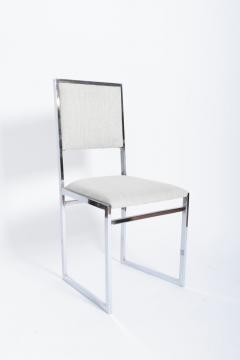 Set of 4 Willy Rizzo style chromed chairs 1970s  - 4539653