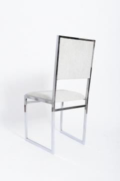 Set of 4 Willy Rizzo style chromed chairs 1970s  - 4539654
