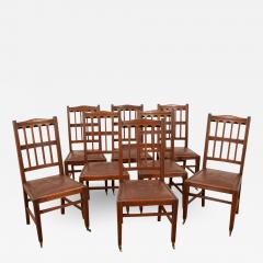 Set of 8 Arts Crafts Dining Chairs - 2912986