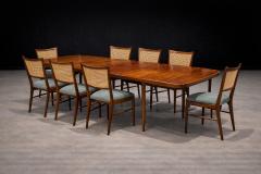 Set of Eight Dining Chairs in Caviuna Cane Sage Chenille 1960s Lot 221 876 - 4624624