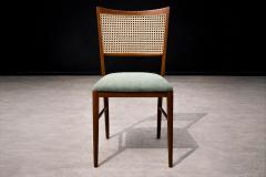 Set of Eight Dining Chairs in Caviuna Cane Sage Chenille 1960s Lot 221 876 - 4624625