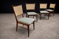 Set of Eight Dining Chairs in Caviuna Cane Sage Chenille 1960s Lot 221 876 - 4624627