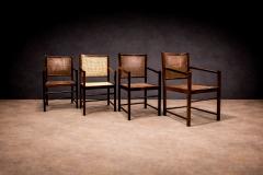 Set of Four Armchairs in Rosewood Caning Unknown 1960s Lot 79 186A - 4624330