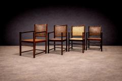 Set of Four Armchairs in Rosewood Caning Unknown 1960s Lot 79 186A - 4624331