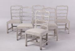 Set of Six Gustavian Period Painted Dining Chairs 19th c Swedish - 2915149