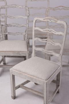 Set of Six Gustavian Period Painted Dining Chairs 19th c Swedish - 2915152
