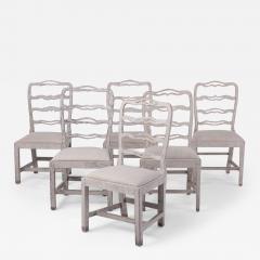 Set of Six Gustavian Period Painted Dining Chairs 19th c Swedish - 2917318