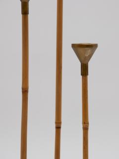 Set of three Bamboo and Brass Candlesticks - 1713619