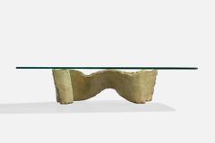 Silas Seandel Coffee Table with Enameled Metal and Glass USA 1970s - 4771856