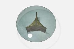 Silas Seandel Coffee Table with Enamelled Metal and Glass USA 1970s - 4771826