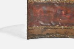 Silas Seandel Coffee Table with Enamelled Metal and Glass USA 1970s - 4771827
