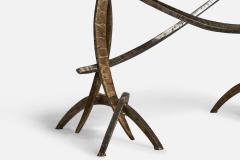 Silas Seandel Freeform Console Table with Bronzed Steel and Marble USA 1970s - 4771830