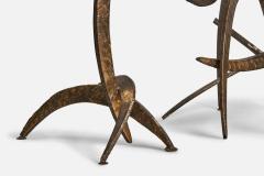 Silas Seandel Freeform Console with Bronzed Steel and Marble USA 1970s - 4771837