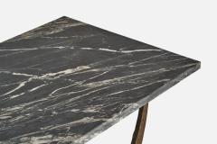 Silas Seandel Freeform Console with Bronzed Steel and Marble USA 1970s - 4771840