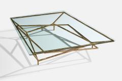 Silas Seandel Large Coffee Table with Bronze and Glass USA 1980s - 4771845