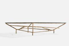 Silas Seandel Large Coffee Table with Bronze and Glass USA 1980s - 4771847