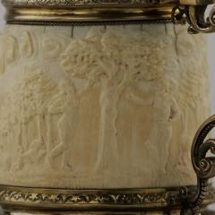 Silver Beer Tankard With Atlas And Carved Ivory Religious Scenes Lubeck - 4781553