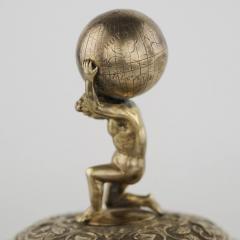 Silver Beer Tankard With Atlas And Carved Ivory Religious Scenes Lubeck - 4781554