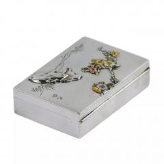 Silver Cigarette Case With Enamel Decoration Of Hares - 4781752