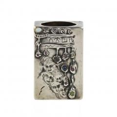 Silver Match Safe With The Image Of A Leshy In The Style Of Russian Art Nouveau - 4781965
