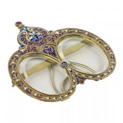Silver Photo Frame With Polychrome Cloisonne Enamel  - 4782063