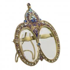 Silver Photo Frame With Polychrome Cloisonne Enamel  - 4782065