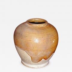 Small Glazed Earthenware Jar with Amber Glaze - 305248