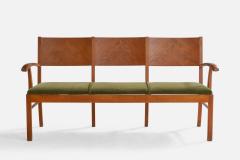 Soren Hansen Bench with Oak and Mohair Denmark 1950s - 4771887