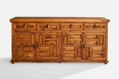 Spanish Designer Cabinet with Iron and Cypress Wood Spain 1970s - 4771896