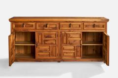 Spanish Designer Cabinet with Iron and Cypress Wood Spain 1970s - 4771897