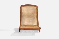 Steve Rieman Rocking Chaise Longue with Teak and Rattan USA 1976 - 4771908