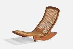 Steve Rieman Rocking Chaise Longue with Teak and Rattan USA 1976 - 4771909