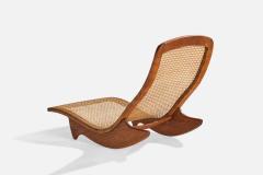 Steve Rieman Rocking Chaise Longue with Teak and Rattan USA 1976 - 4771910