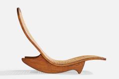 Steve Rieman Rocking Chaise Longue with Teak and Rattan USA 1976 - 4771911