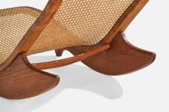 Steve Rieman Rocking Chaise Longue with Teak and Rattan USA 1976 - 4771912