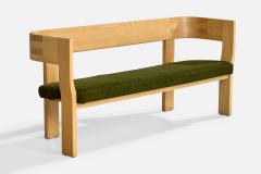 Stig Lonngren Bench with Birch and Velvet Sweden 1960s - 4771914