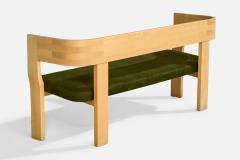 Stig Lonngren Bench with Birch and Velvet Sweden 1960s - 4771915
