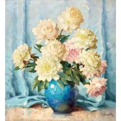Still Life With Peonies Maximilian Maksolly Estonia 1930s - 4781420