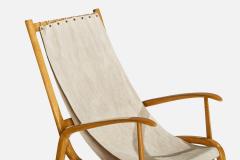 Studio BBPR Attribution Lounge Chairs with Oak Brass and Canvas Italy 1950s - 4773834