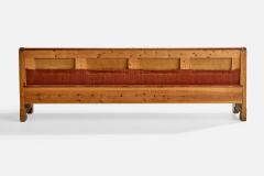 Swedish Designer Bench with Pine and Fabric Sweden 1940s - 4777660