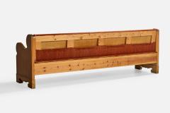 Swedish Designer Bench with Pine and Fabric Sweden 1940s - 4777661