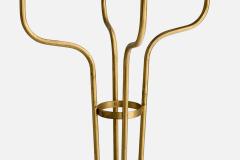 Swedish Designer Floor Lamp with Brass and Fabric Sweden 1940s - 4775979